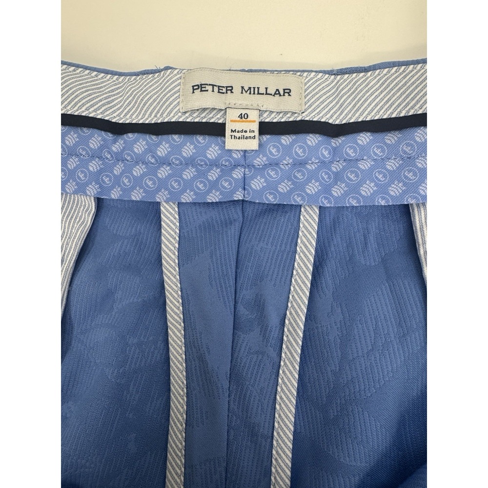 NWT Peter Millar Crown Sport Salem Shadow Stripe Floral Golf Shorts Blue 40 $115 - Picture 6 of 9